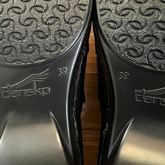 Dansko Tinley Women Size 38  Black Leather Professional Medical Clogs Unique - Picture 4 of 7